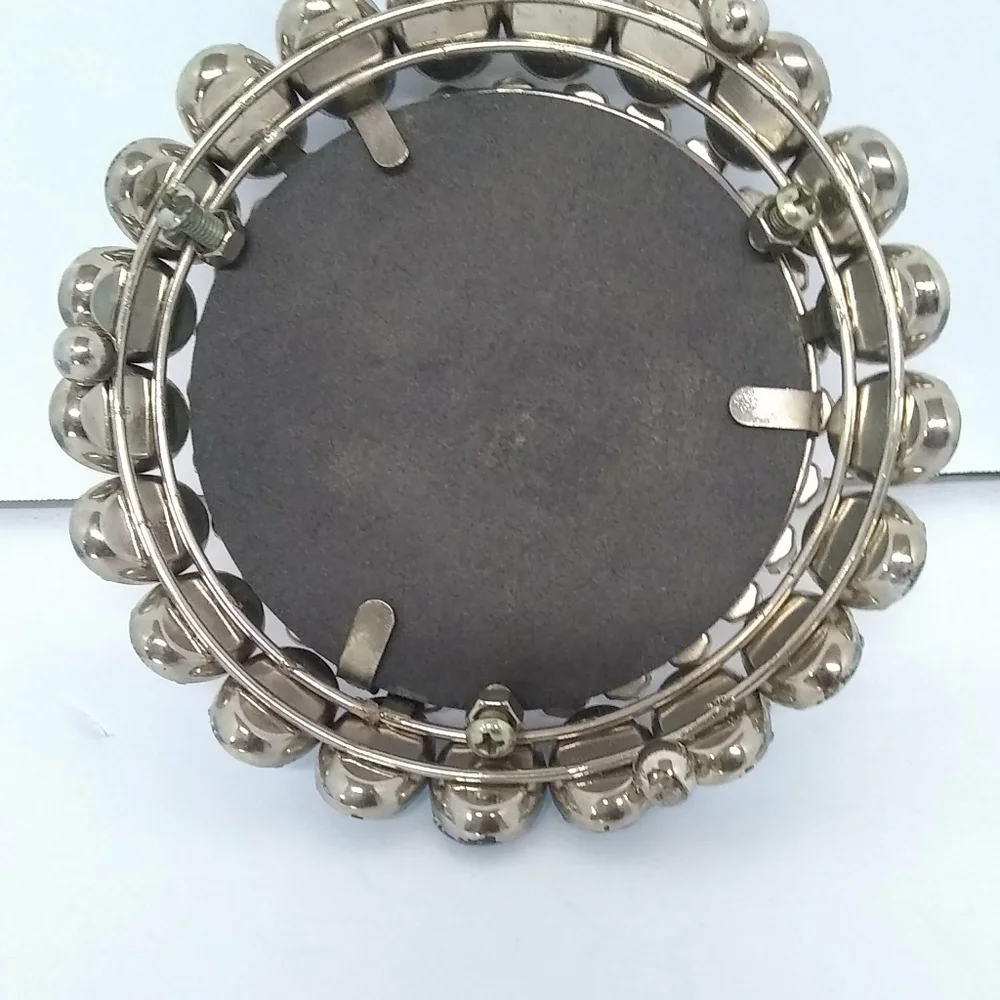 RARE Oval Lampe Berge Stand Mirror Framed Aquamarine Blue Topazl Rhinestone 5